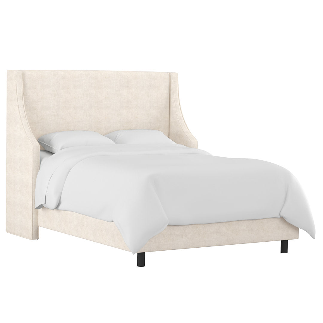Bernadine Upholstered Low Profile Standard Bed Mercury Row® Color: Classic Talc Linen Size: California King