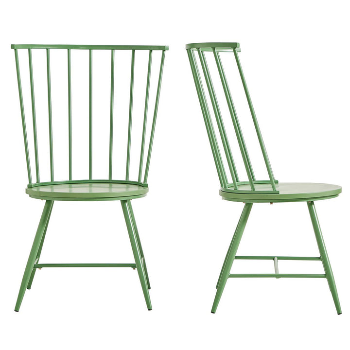 Kennamer Metal Slat Back Side Chair (Set of 2) Laurel Foundry Modern Farmhouse® Color: Green Meadow