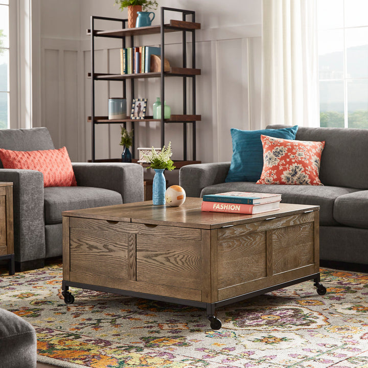 Brunswick Wheel Coffee Table with Storage Sand & Stable™