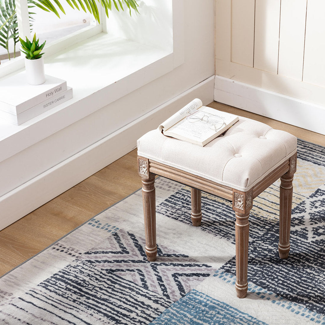 Karen Solid Wood Vanity Stool Kelly Clarkson Home Color: Beige