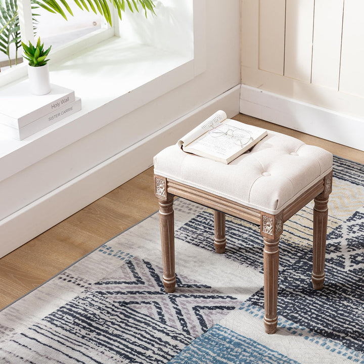 Karen Solid Wood Vanity Stool Kelly Clarkson Home Color: Beige