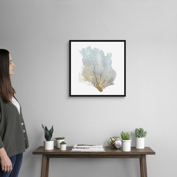 Delicate Coral I by Isabelle Z - Painting Print on Canvas Beachcrest Home™ Size: 22" H x 22" W x 1.75" D Format: Black Floater Framed Canvas