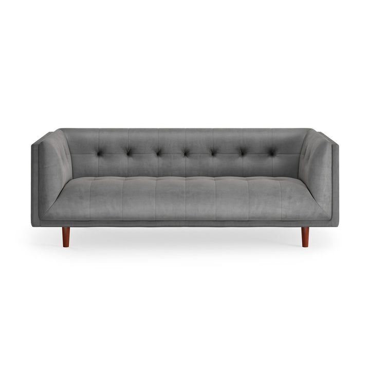 George 82" Velvet Tuxedo Arm Sofa AllModern Fabric: Platinum Gray Velvet