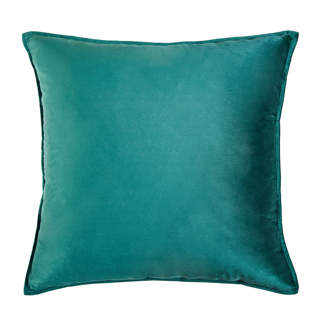 Square Velvet Pillow Cover & Insert WARISI Color: Teal Size: 20" H x 20" W x 5" D