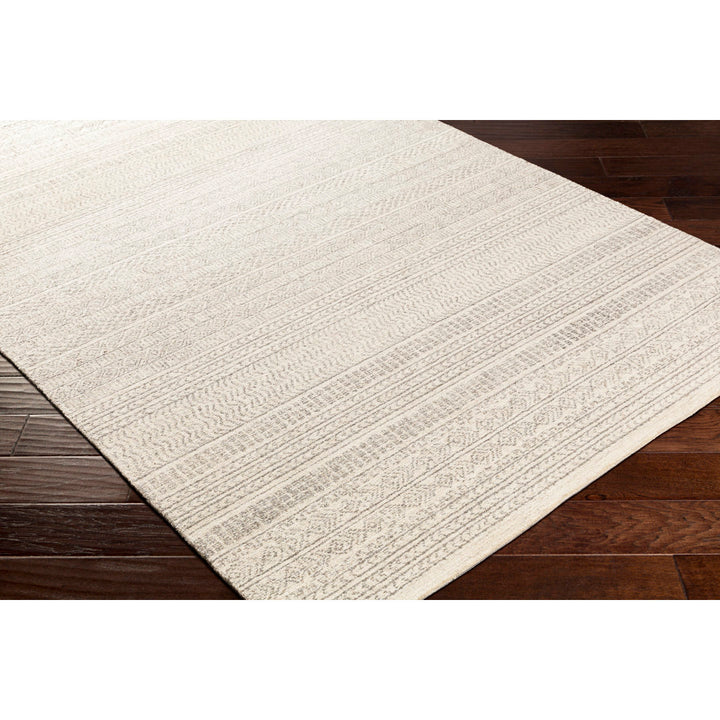 Lansing Geometric Hand-Tufted Wool Gray/Cream Area Rug Steelside™ Rug Size: Rectangle 3' x 5'