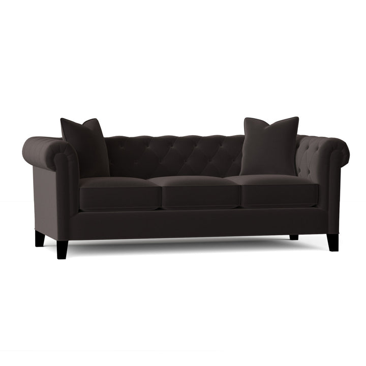 Caspar 82" Velvet Rolled Arm Chesterfield Sofa with Reversible Cushions Willa Arlo™ Interiors Body Fabric: Gypsy Graphite Performance Microfiber