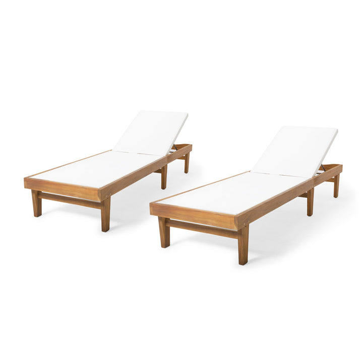 Scheiner 24'' Outdoor Acacia Chaise Lounge (Set of 2) Birch Lane™ Color: Teak