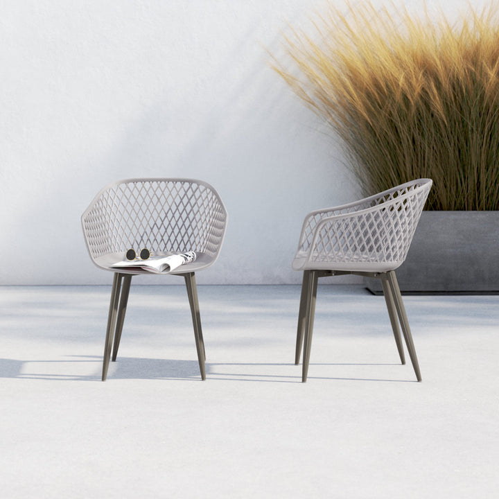 Newark Patio Dining Armchair (Set of 2) AllModern Color: Gray