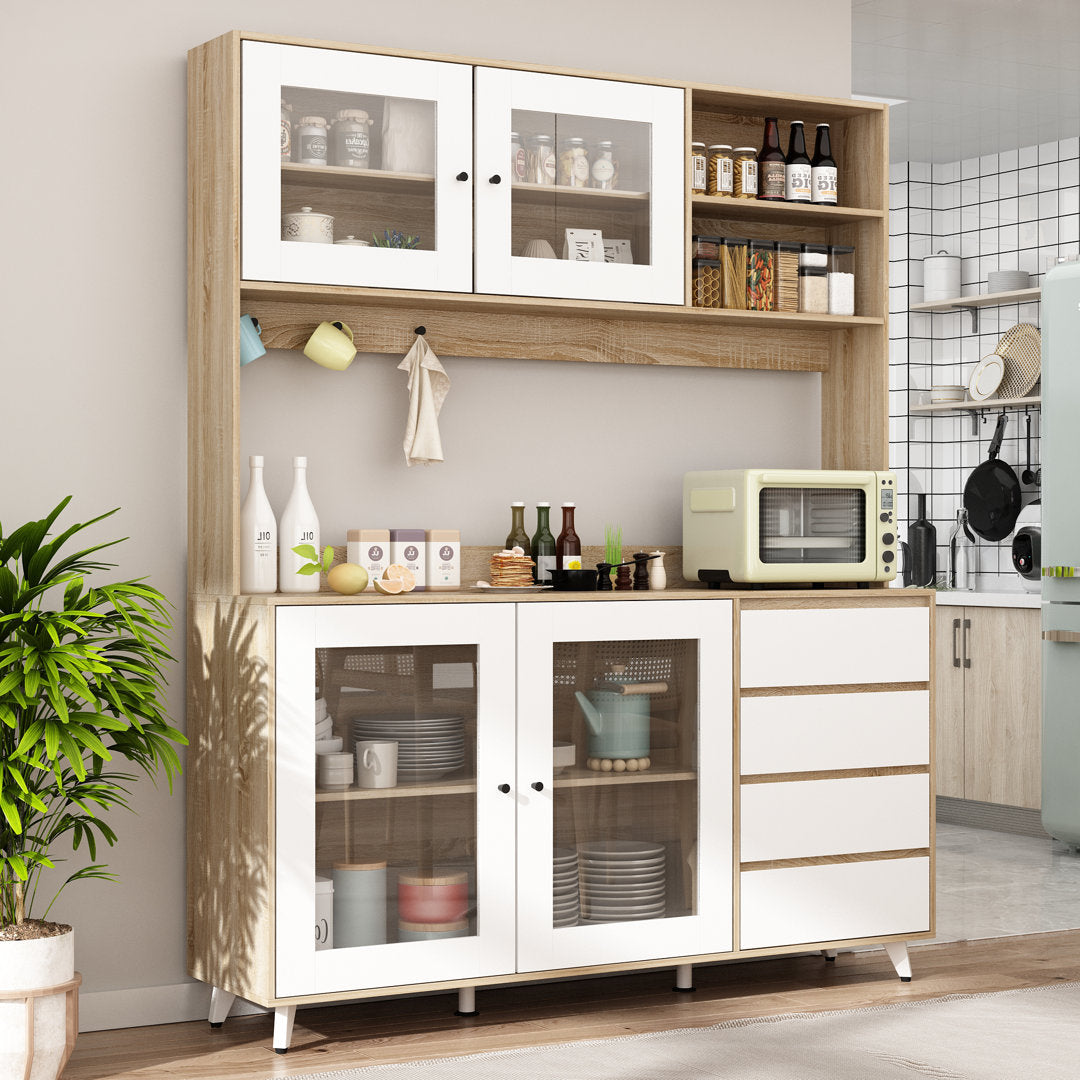 Dorilal 74.8" Kitchen Pantry Tucker Murphy Pet™ Finish: Oak/White