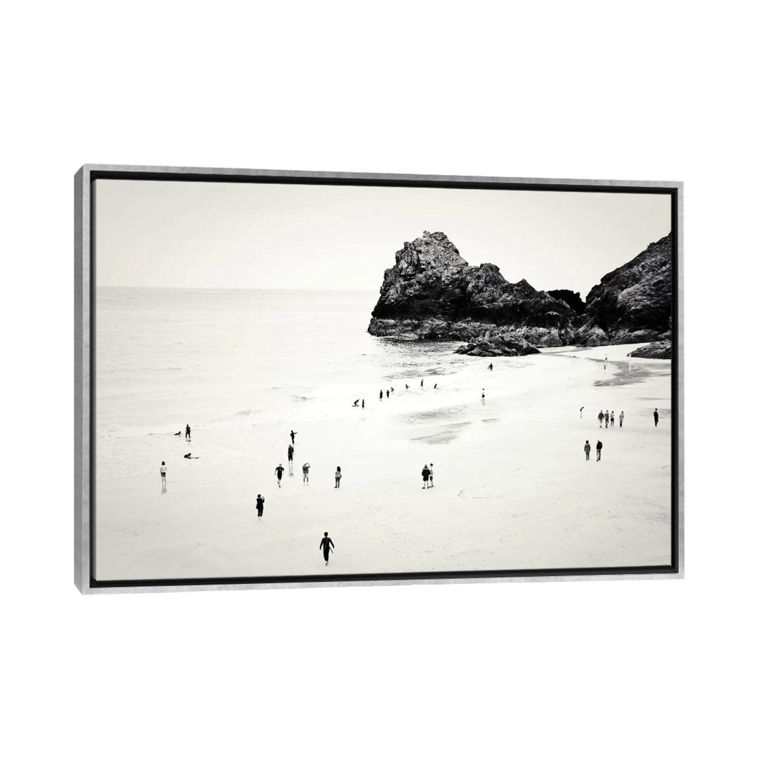 Cornwall Beach Life Photographic Print East Urban Home Size: 32" H x 48" W x 1.5" D Format: Silver Framed Canvas