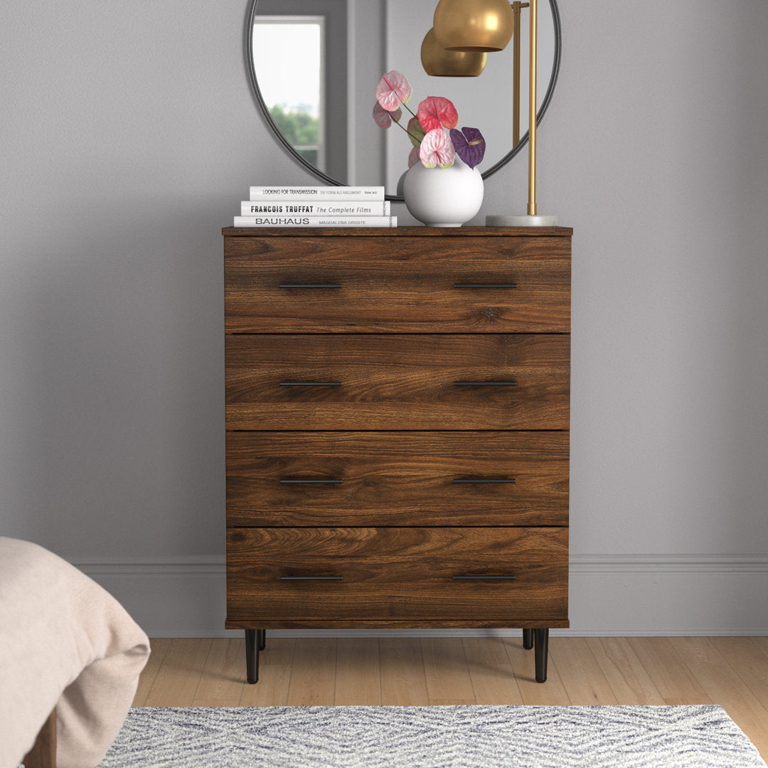 Cambi 4 Drawer 30" W Chest Wade Logan® Color: Dark Walnut/Dark Walnut