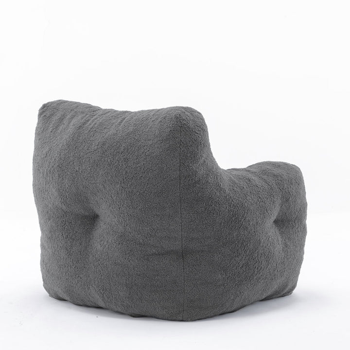 Medium Bean Bag Chair Viv + Rae™ Body Fabric: Gray Faux Fur