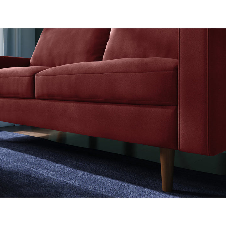 Markham 70" Velvet Square Arm Sofa Willa Arlo™ Interiors Fabric: Wine Red Polyester