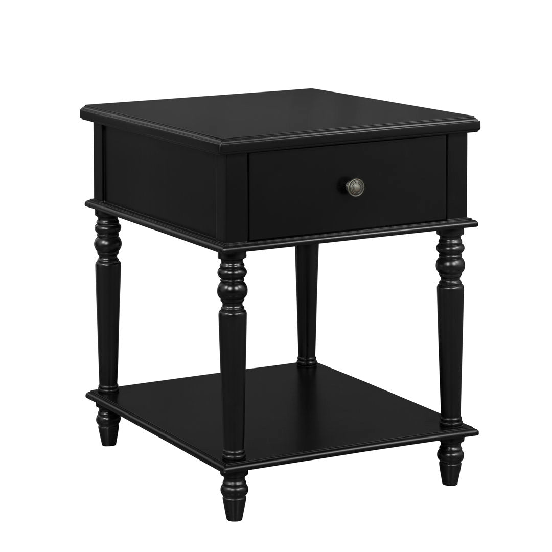 Birkley End Table with Storage Drawer Sand & Stable™ Color: Black