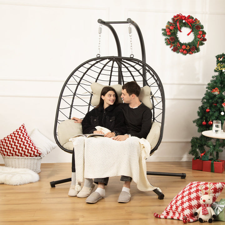 Chousein Egg Chair with Stand for 2 Person Dakota Fields