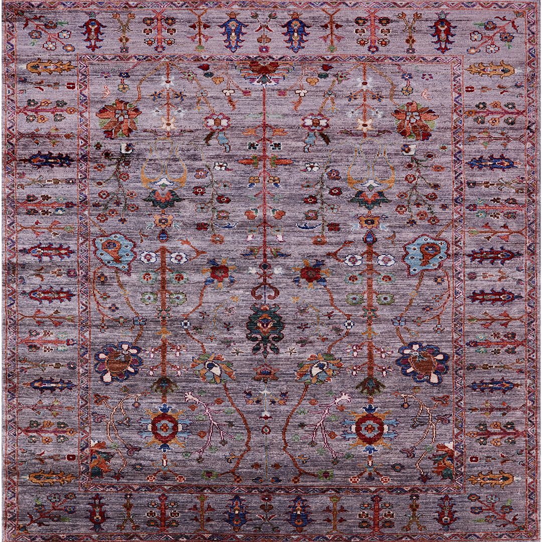 Future Tense Oriental Purple Area Rug Bungalow Rose Rug Size: Square 4'