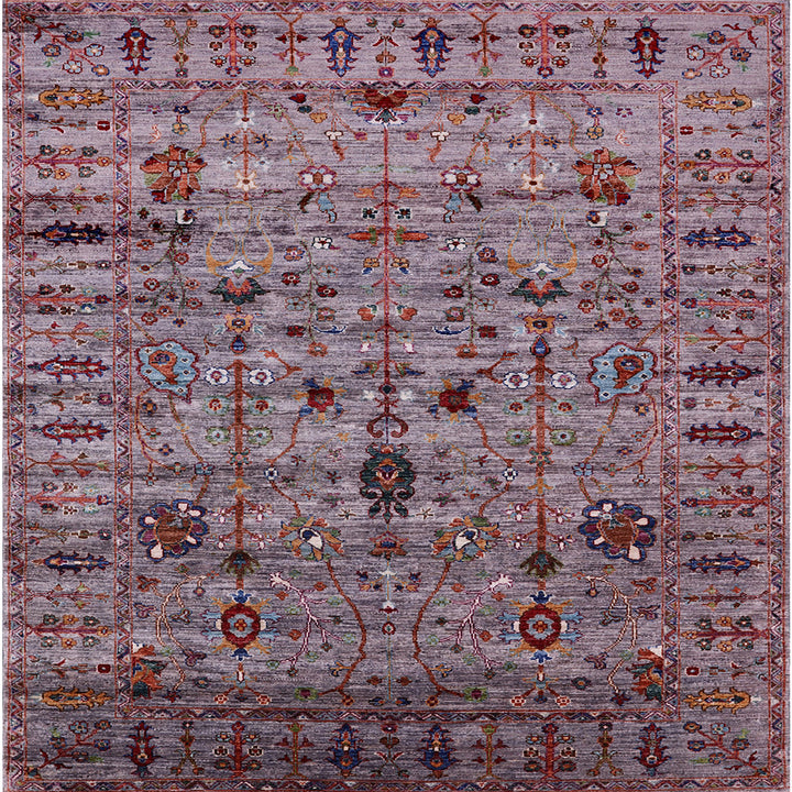 Future Tense Oriental Purple Area Rug Bungalow Rose Rug Size: Square 4'