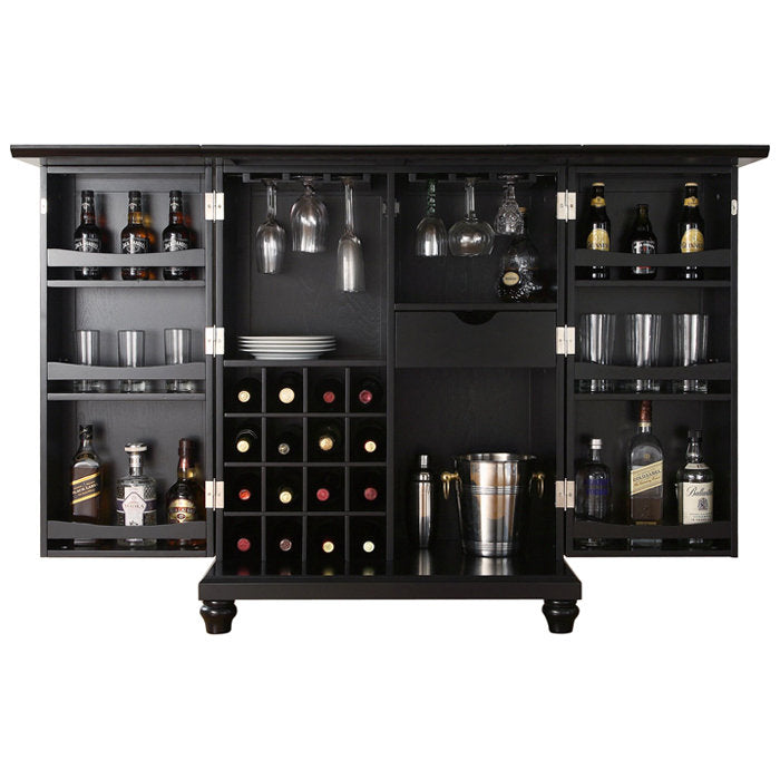 Hedon Bar Cabinet Three Posts™ Color: Black