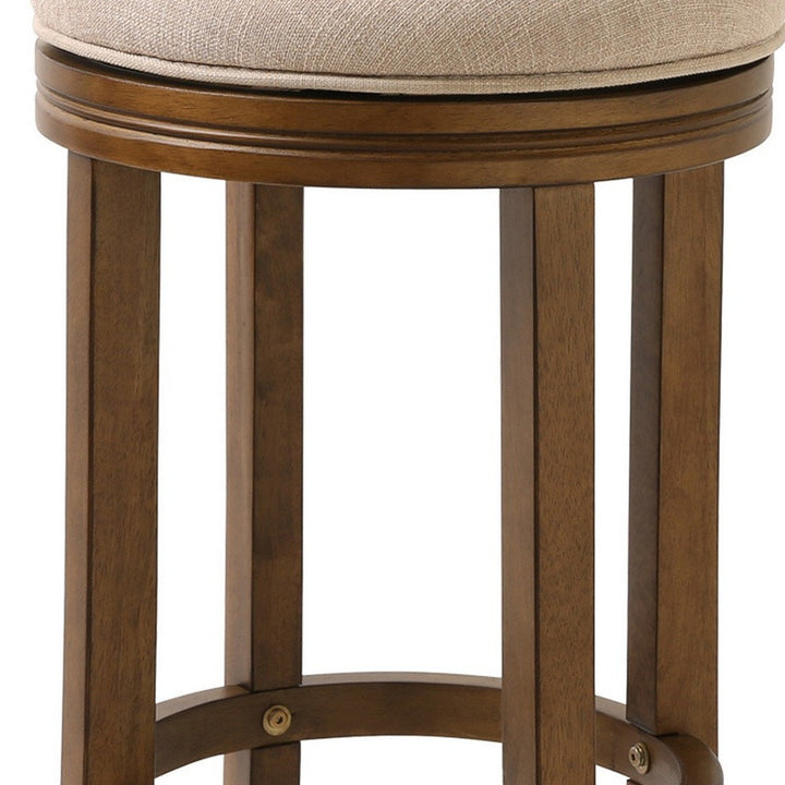 Mcgriff Solid Wood Swivel Backless Counter Height Bar Chair With Footrest Charlton Home® Color: Honeysuckle Seat Height: Counter Stool (26" Seat Height)