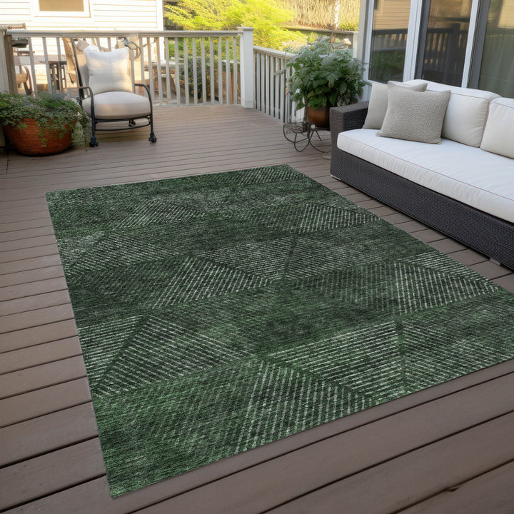 Malchow Geometric Machine Woven Polyester Indoor / Outdoor Area Rug in Green Langley Street® Rug Size: Rectangle 8' x 10'