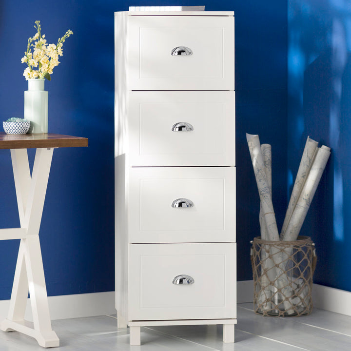 Brodan 4-Drawer Vertical Filing Cabinet Winston Porter Color: Antique White