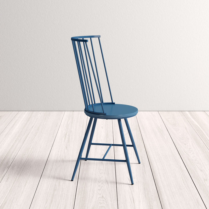 Kennamer Metal Slat Back Side Chair (Set of 2) Laurel Foundry Modern Farmhouse® Color: Bluesteel
