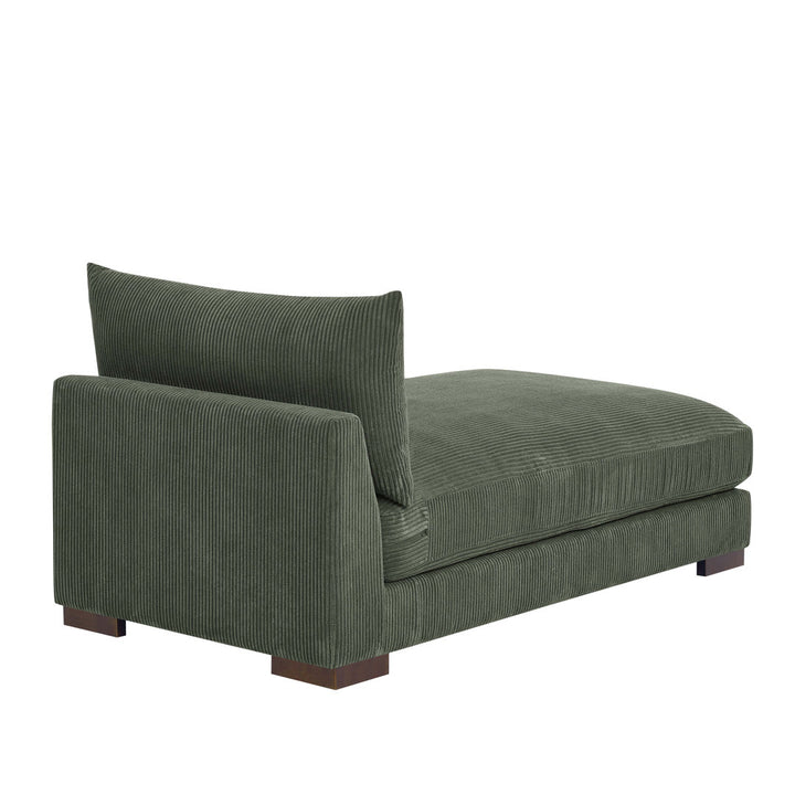 Ayvion Upholstered Chaise Lounge Wade Logan® Fabric: Green Corduroy