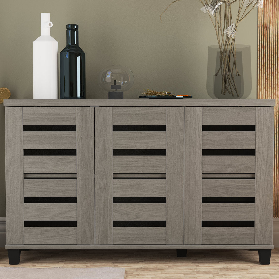 Lismore 16 Pair Shoe Storage Cabinet Steelside™ Finish: Warm Gray Oak