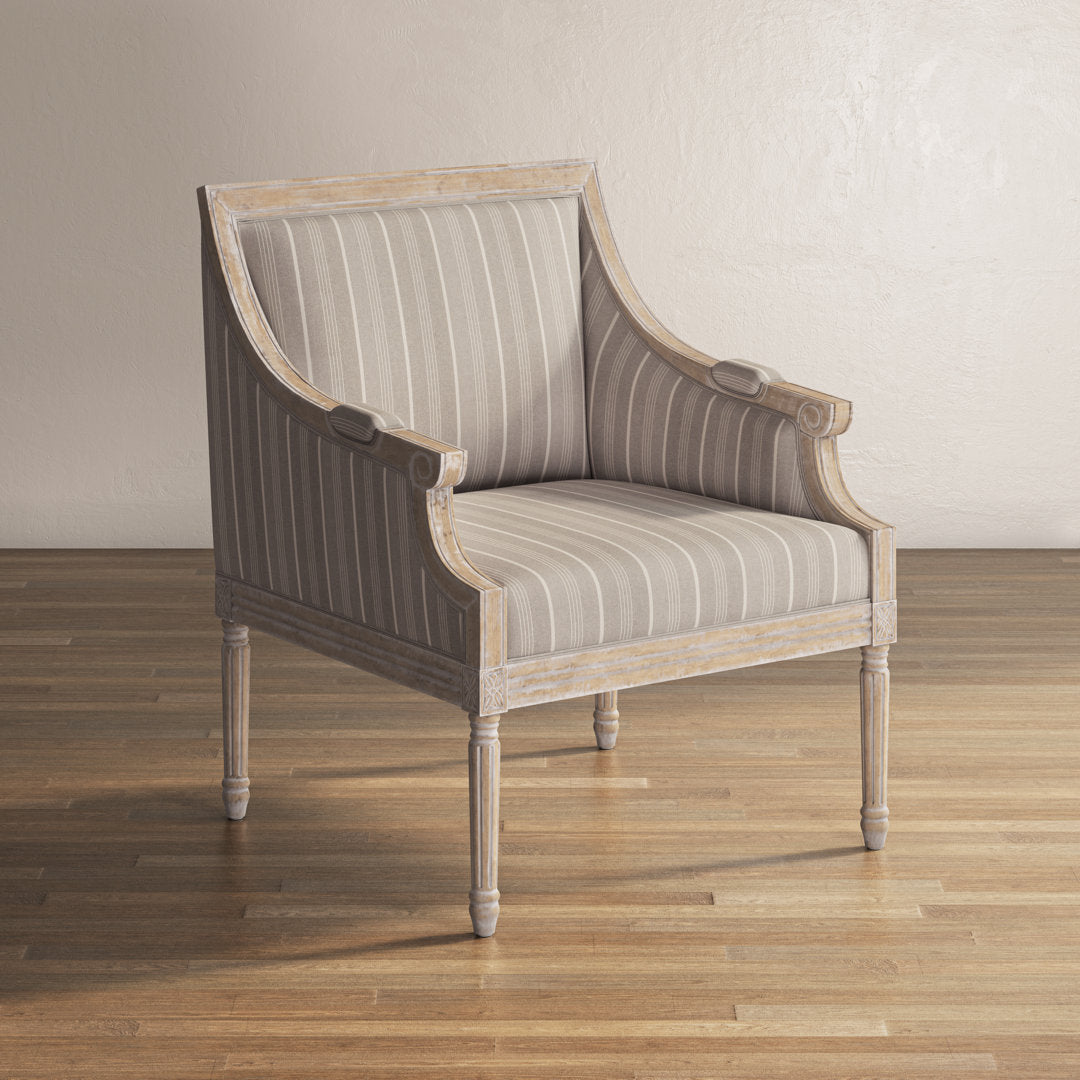 Rowena 29" Wide Armchair Birch Lane™ Fabric: Taupe Striped