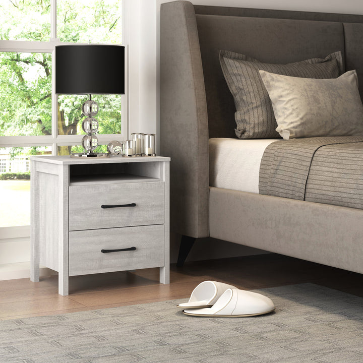 Allysyn 22.7" 2 Drawer Nightstand Wade Logan® Color: Dusty Gray Oak