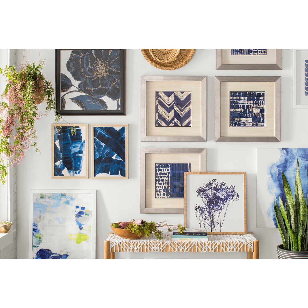 Indigo Batik - 4 Piece Frame Graphic Art Set on Paper (Set of 4) Dakota Fields