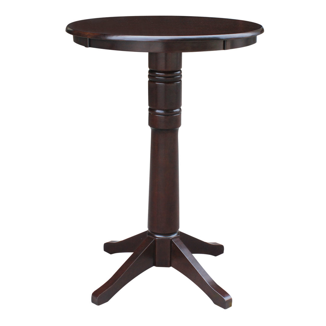 Billie Bar Height Solid Wood Pedestal Dining Table Lark Manor™ Color: Rich Mocha Size: 41.9" H x 30" L x 30" W
