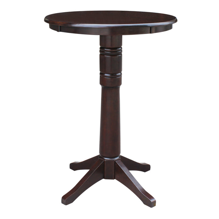 Billie Bar Height Solid Wood Pedestal Dining Table Lark Manor™ Color: Rich Mocha Size: 41.9" H x 30" L x 30" W