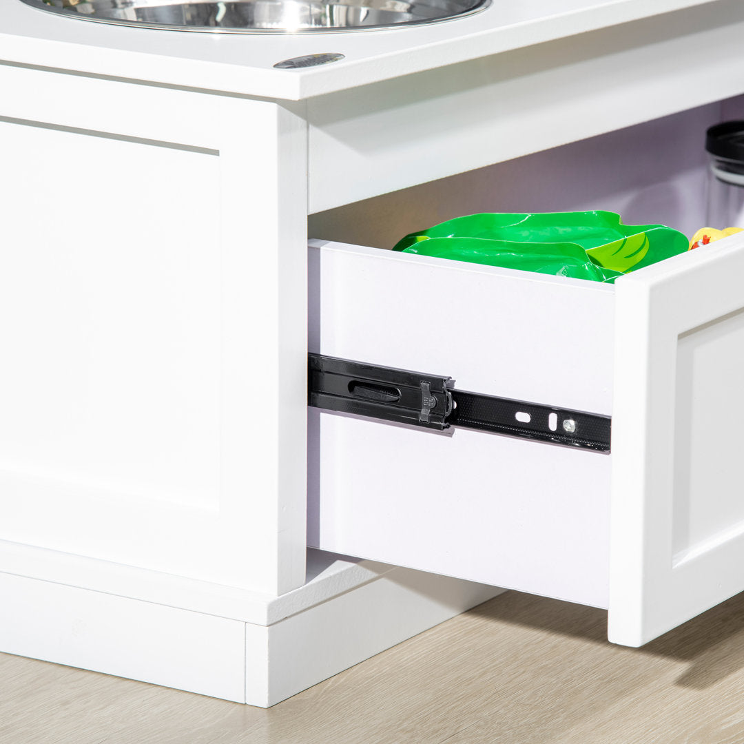 Bowls for Large Dogs Elevated Feeder Pawhut Color: White