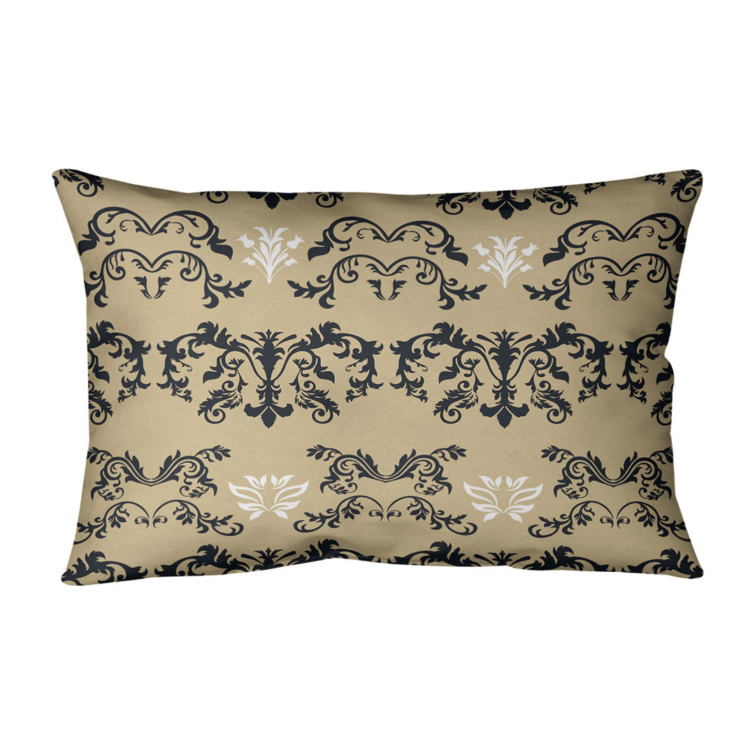 New Orleans Football Baroque Rectangular Pillow Cover & Insert ArtVerse Color: Wheat/Black/White