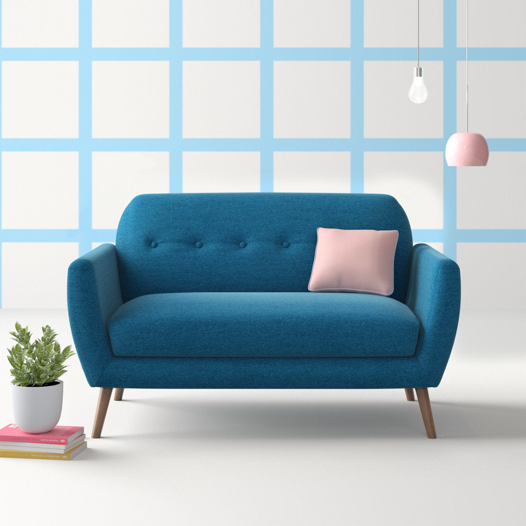 Carolos 58" Round Arms Loveseat Wade Logan® Upholstery Color: Blue