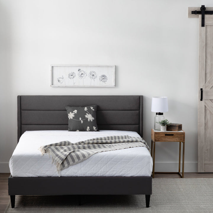 Scarlett Upholstered Platform Bed with Triple-Lined Headboard Mercury Row® Color: Charcoal  Size: Full