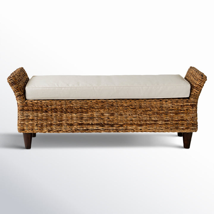 Calne Upholstered Wicker Bench Sand & Stable™