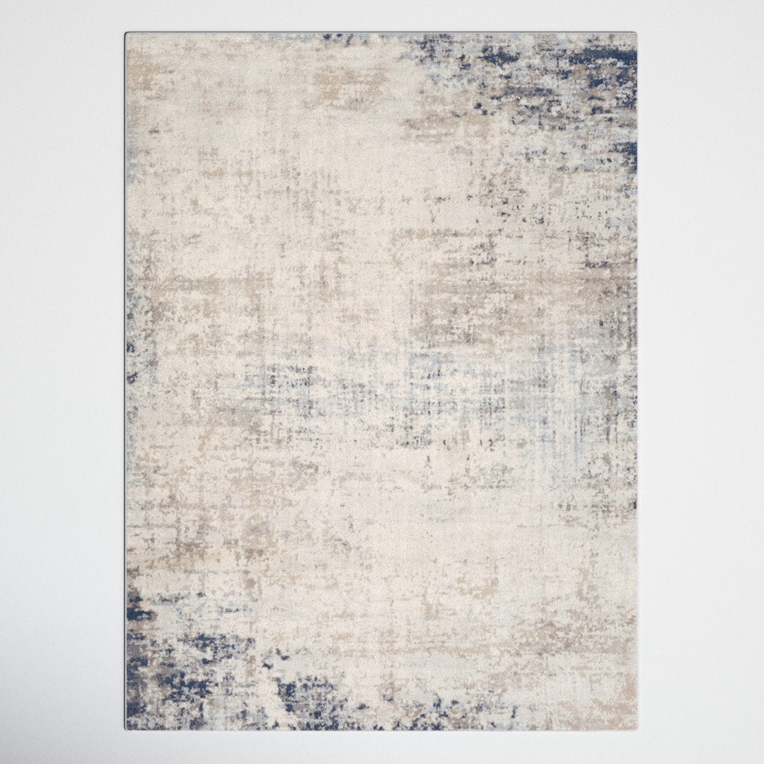 Jemison Abstract Blue/Ivory Area Rug Trent Austin Design® Rug Size: Rectangle 9' x 12'3"