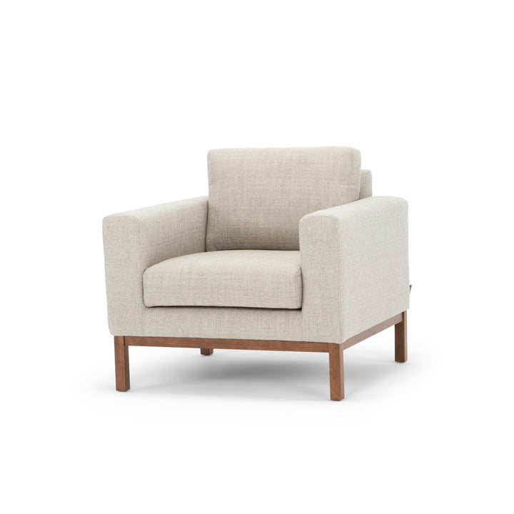Clayton Upholstered Armchair Joss & Main Fabric: Venga Light Grey Performance Cross Weave