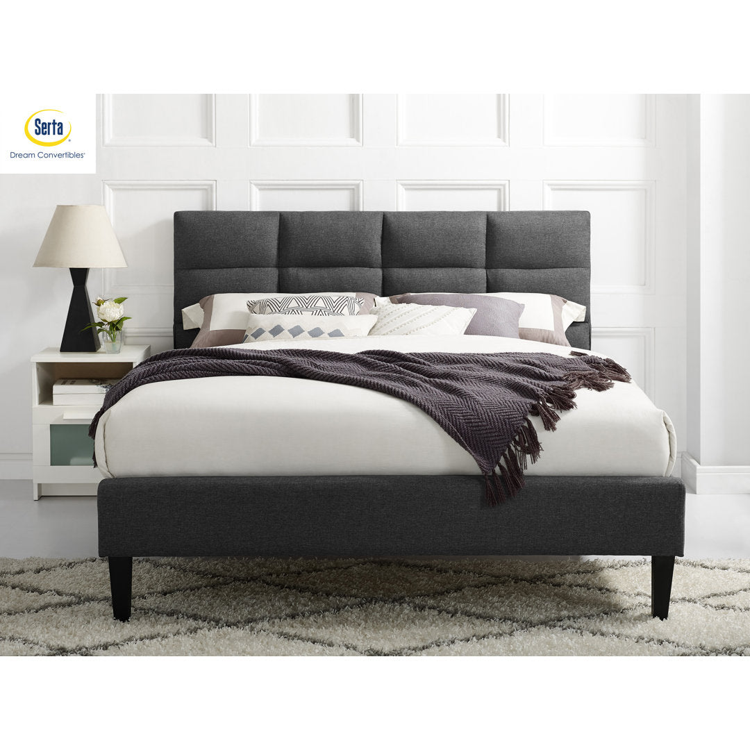 Serta Candace Tufted Upholstered Low Profile Platform Bed Serta Color: Gray Size: Queen