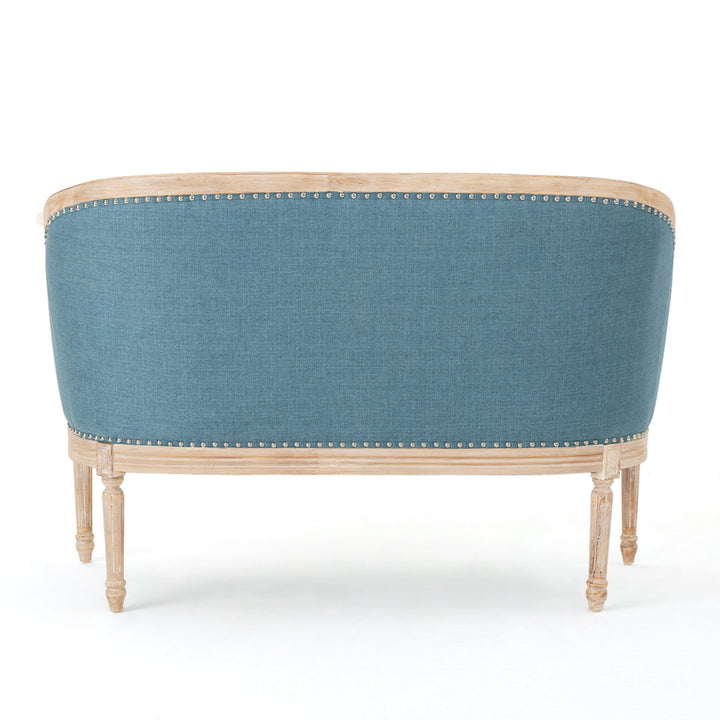 Atenea 49.5'' Upholstered & Birch Wood Loveseat August Grove® Upholstery Color: Blue