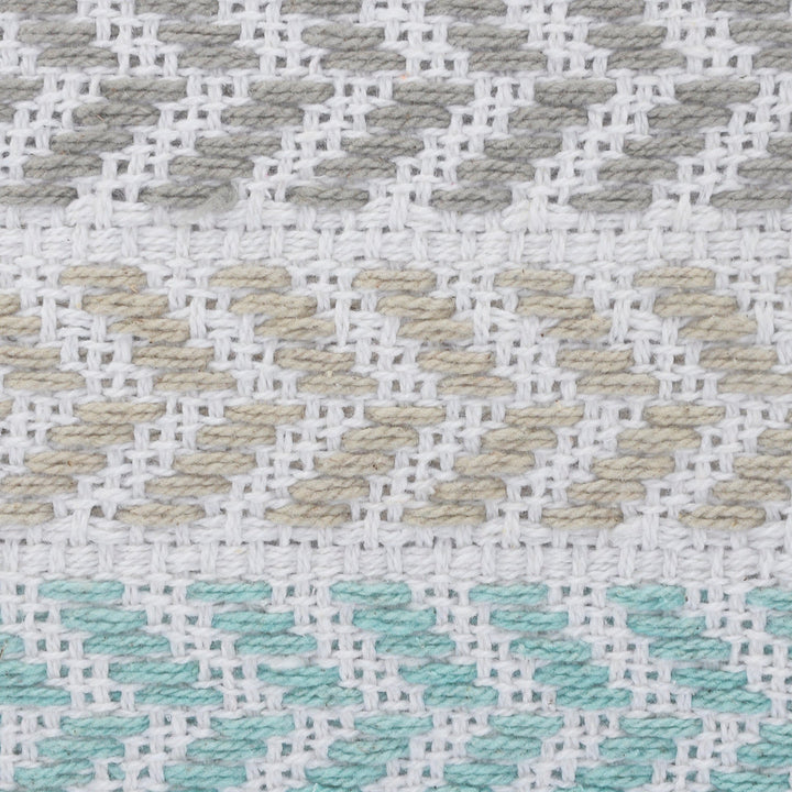 Hand-Woven Chevron Cotton Throw Pillow Rajani Home Color: Turquoise