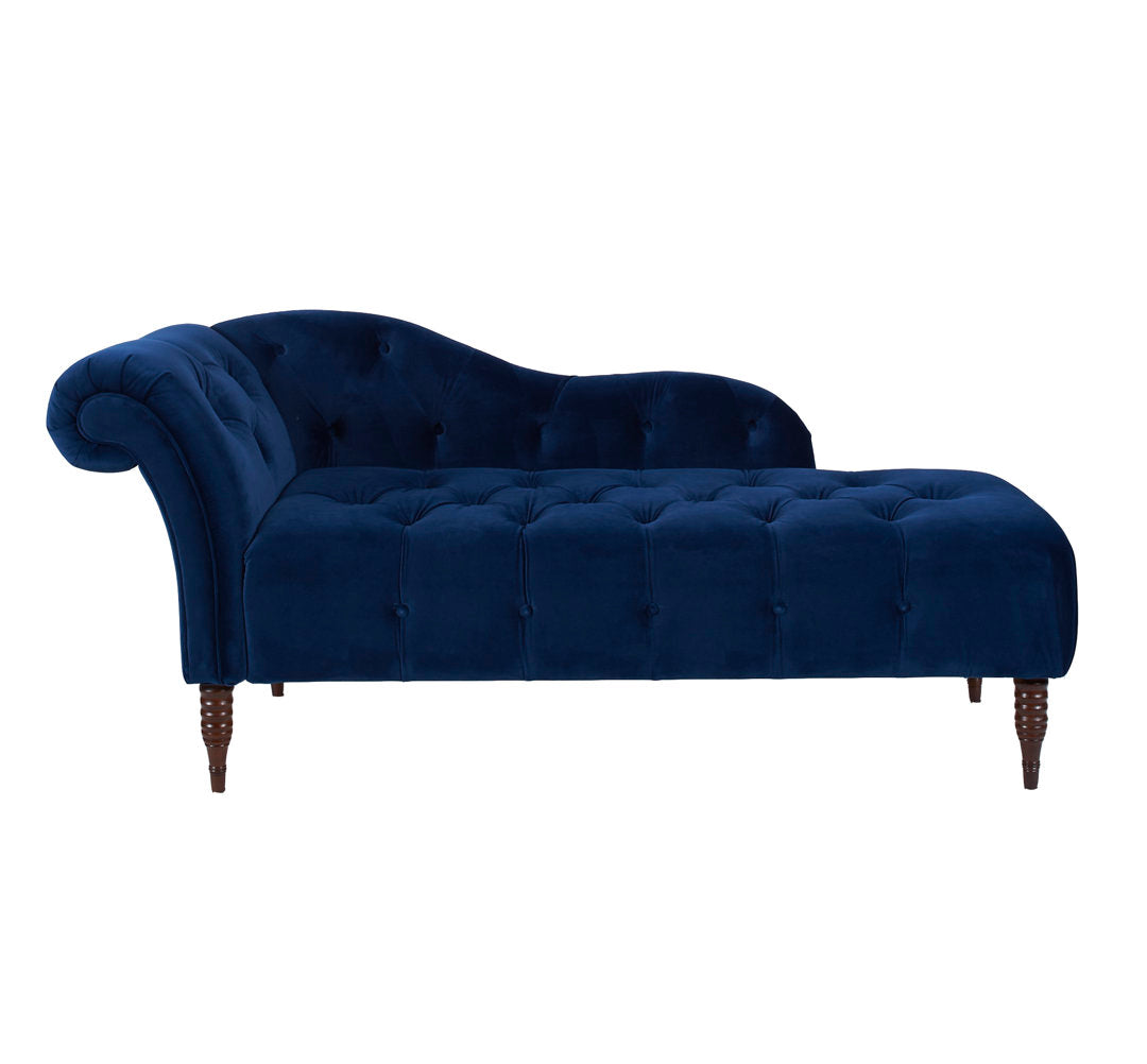 Kannon Tufted Right-Arm Chaise Lounge Willa Arlo™ Interiors Fabric: Navy Blue Velvet