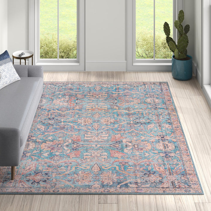 Enger Blue Area Rug Mistana™ Rug Size: Rectangle 7'3" x 10'