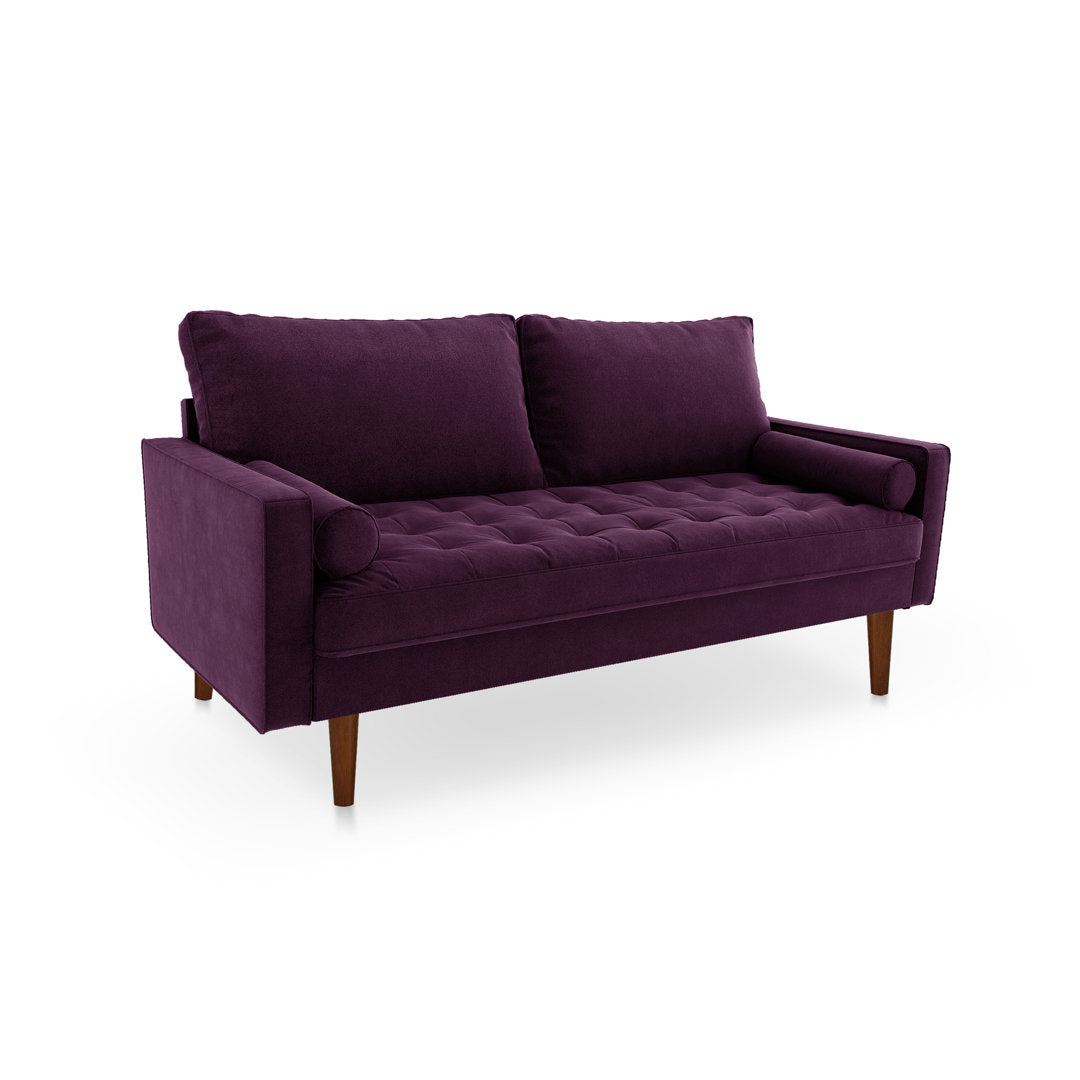 Sellner 70" Velvet Square Arm Tufted Seat Sofa George Oliver Fabric: Eggplant Velvet
