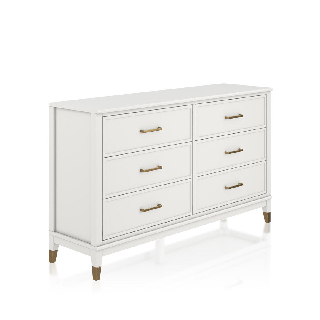 Westerleigh 6 Drawer 56.77" W Double Dresser CosmoLiving by Cosmopolitan Color: White