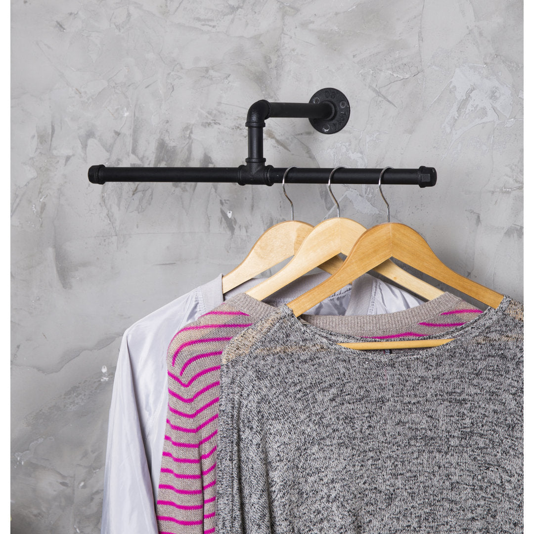 Wall-Mounted T-Bar Pipe Hanging Clothing Rack Symple Stuff