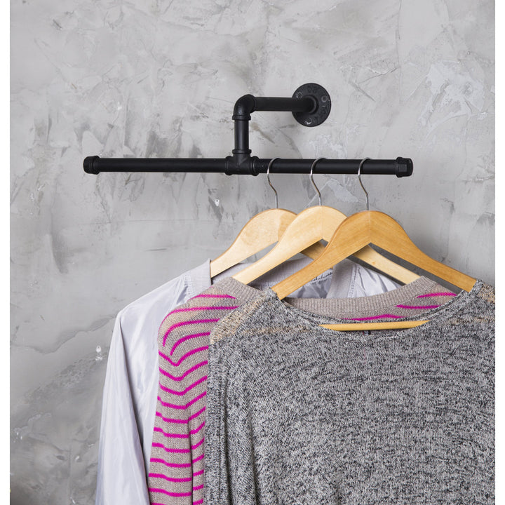 Wall-Mounted T-Bar Pipe Hanging Clothing Rack Symple Stuff