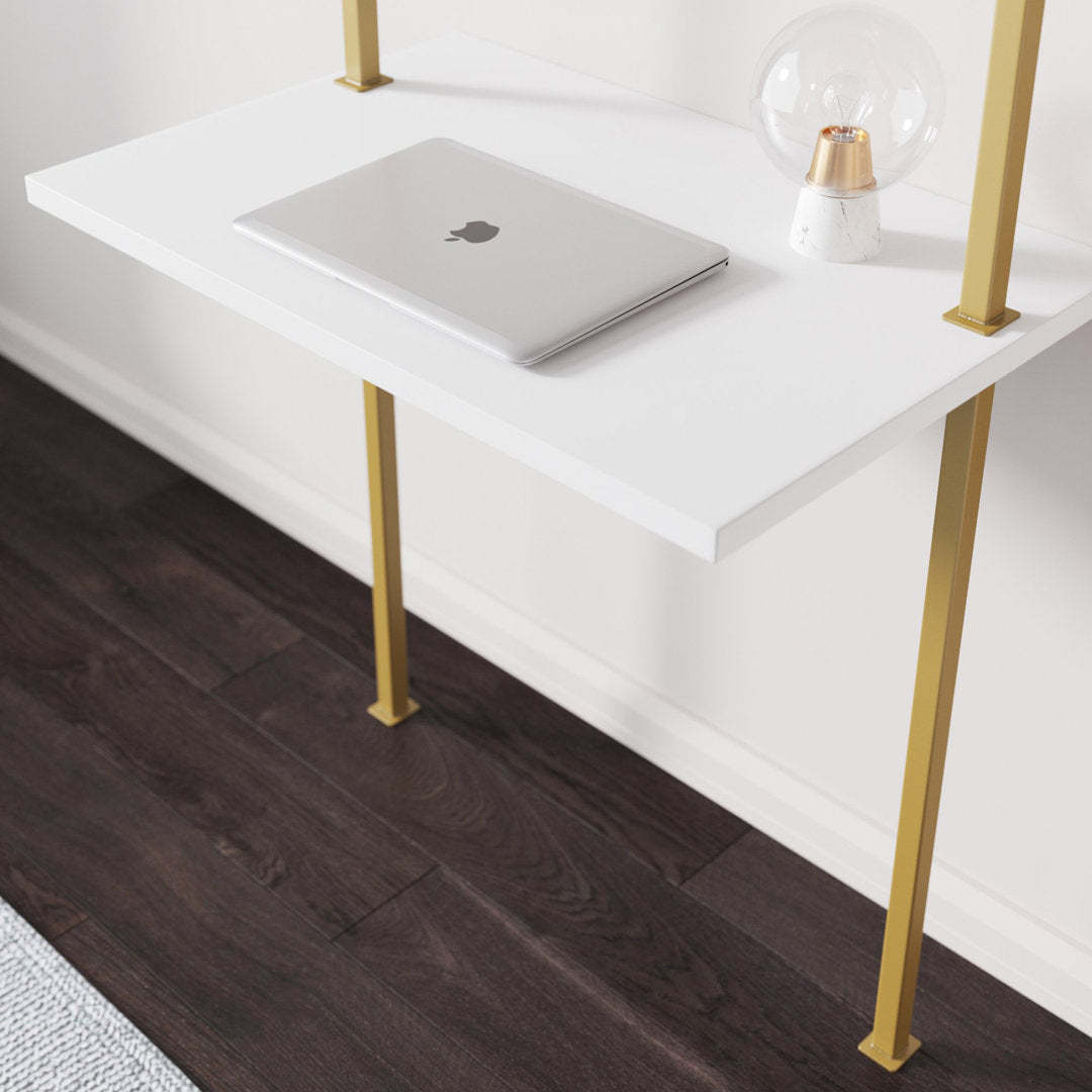 Chira Leaning/Ladder Desk Trent Austin Design® Color (Top/Frame): White/Gold